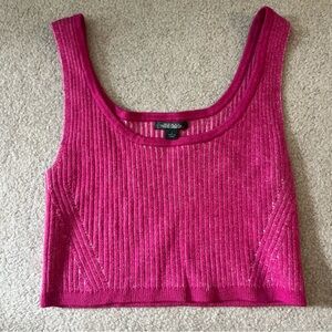 Wild Fable Pink Ribbed Cropped Tank Top